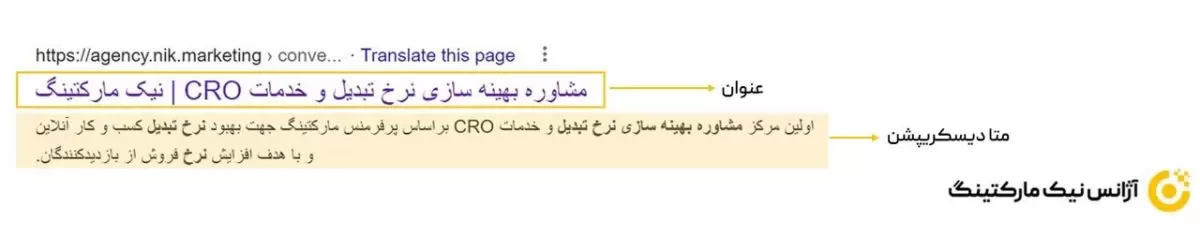 متادیسکریپشن و عنوان در سئو داخلی